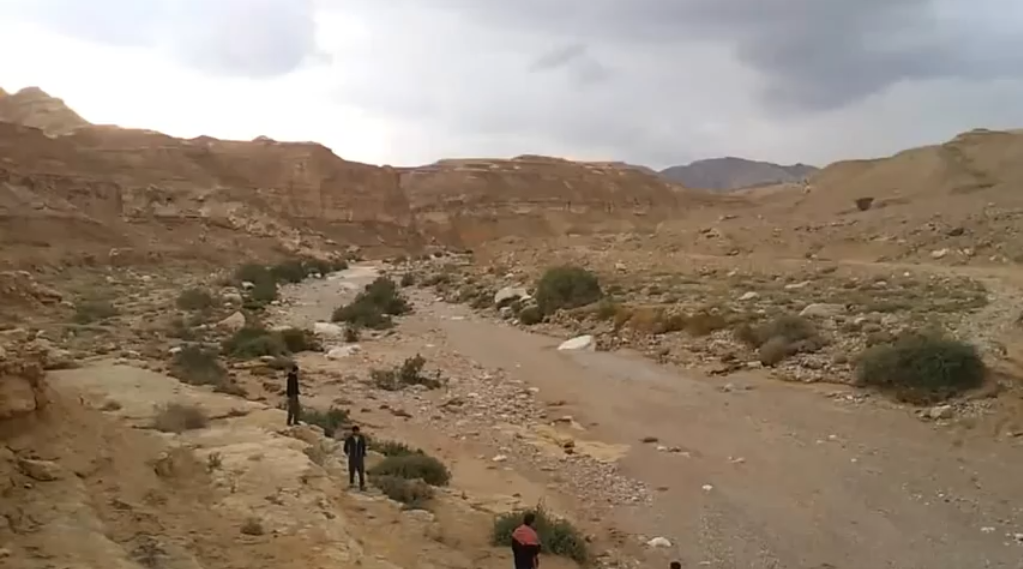 Dry river bed in desert