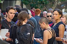 #youthquake | David Hogg (far left) and Emma Gonzalez (second to right) at a rally in Fort Lauderdale, Florida on February 17, 2018