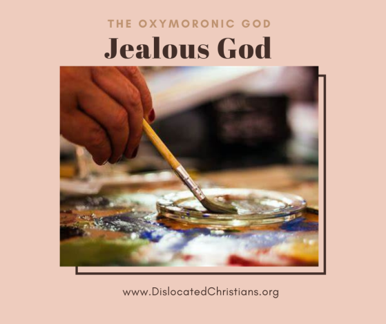 Artist mixing paints on palette, jealous god creates too