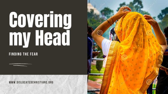 Placing end of sari over head prayer